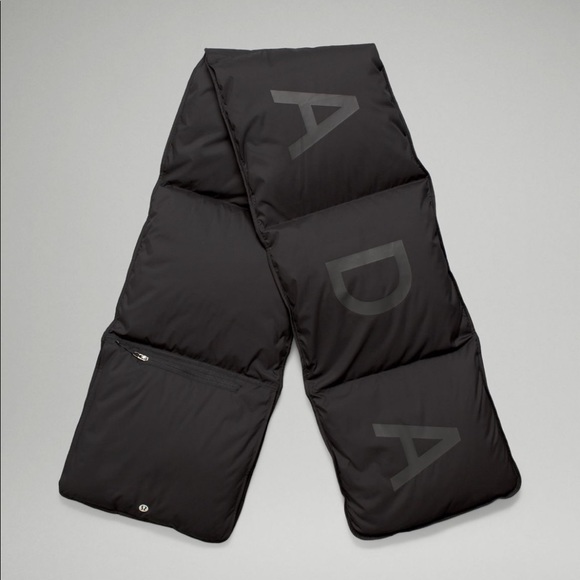 Lululemon x Team Canada Down Filled Insulated Quilted Scarf * Black - Picture 1 of 8